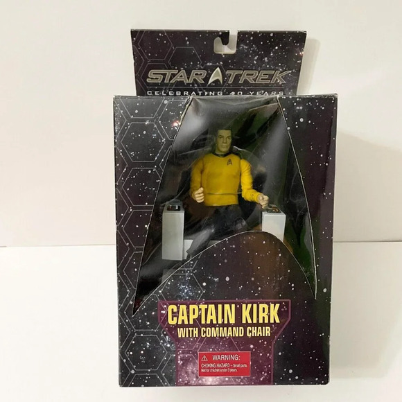 2006 Star Trek Captain Kirk with Command Chair Diamond Select Art Asylum Flaws - Picture 1 of 16